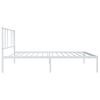 vidaXL Bed Frame White Powder-coated steel Twin Bed Frame Rectangular