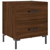 vidaXL Bedside Cabinet Set of 2 Brown oak Engineered wood, Iron