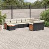 vidaXL Garden Sofa Set Black PE Rattan Large Modular
