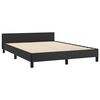 vidaXL Bed Frame With Headboard Black Faux leather, plywood, engineered wood