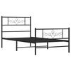 vidaXL Bed Frame Black Powder-Coated Steel Twin Bed Bed Frame