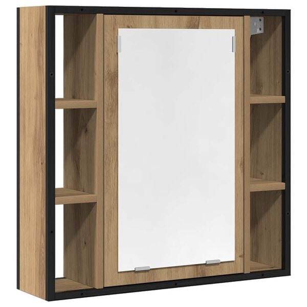vidaXL Bathroom Mirror Cabinet Artisan Oak Engineered Wood Medium