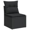 vidaXL Garden Sofa Set Black PE rattan, powder-coated steel, tempered glass