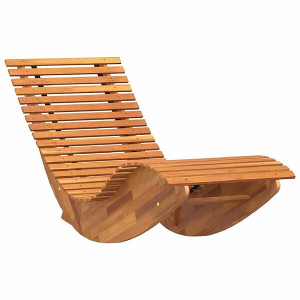 vidaXL Lounger 2 pcs Brown 60.63 x 23.62 x 29.13 in Solid Acacia Wood
