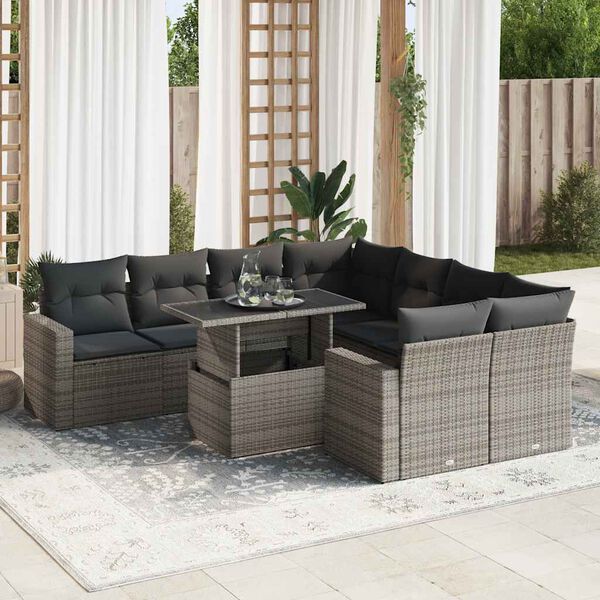 vidaXL Garden Sofa Set Grey