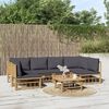 vidaXL Garden Lounge Set Dark Grey, Bamboo Bamboo, Polyester Medium
