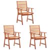 vidaXL Outdoor Chair Set of 3 Natural Acacia Solid Acacia Wood Standard