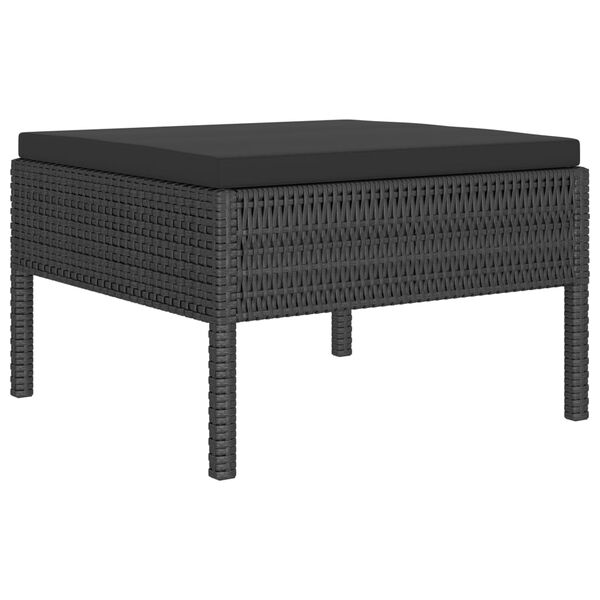 vidaXL Garden Furniture Set Black PE rattan Moderate Modular