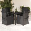 vidaXL Garden Dining Set Black Poly Rattan and Powder-Coated Steel