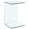 vidaXL Side Table Clear Tempered glass 15.7x15.7x23.6 in Tough