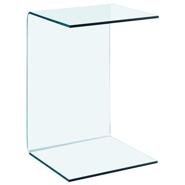 vidaXL Side Table Clear Tempered glass 15.7x15.7x23.6 in Tough