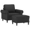 vidaXL Sofa Chair With Footstool Black