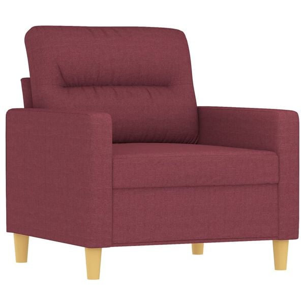 vidaXL Sofa Chair with Footstool Wine Red 23.6" Fabric