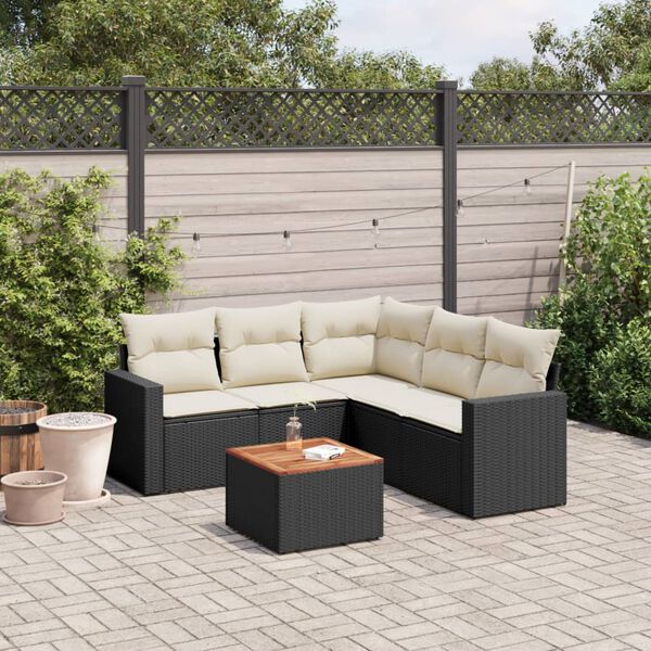 vidaXL Garden Sofa Set Black