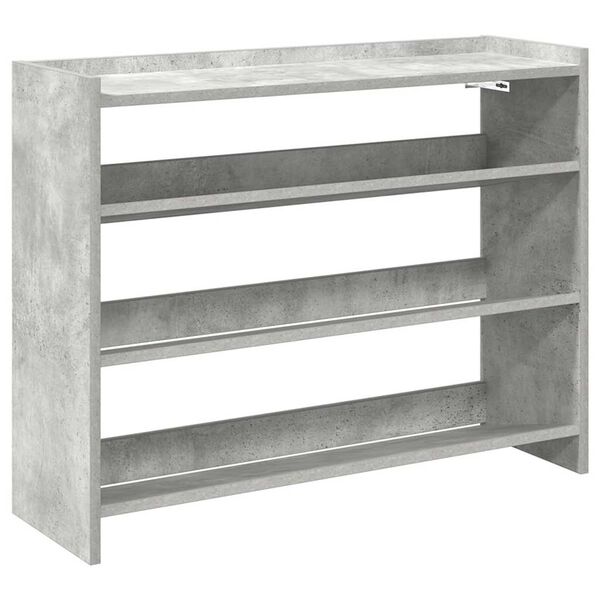 vidaXL Shoe Rack Concrete Grey Engineered Wood 31.5 in x 9.8 in x 24.4 in