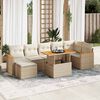 vidaXL Garden Sofa Set Beige Poly Rattan Large Modular Garden Sofa Set