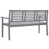 vidaXL Bench Gray Solid eucalyptus wood 3-seater Durable Garden Bench