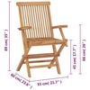 vidaXL Garden Chair Set of 2 Teak Solid Teak Wood Standard Foldable
