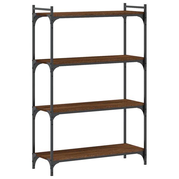 vidaXL Bookcase Brown Oak Engineered Wood Medium Adjustable Feet