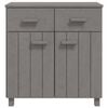 vidaXL Sideboard Light Grey Solid Pine Wood 31.1 x 15.7 x 31.5 in