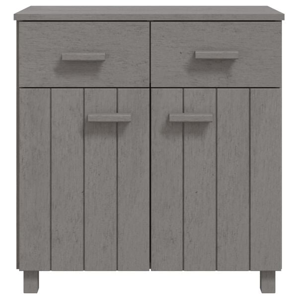 vidaXL Sideboard Light Grey Solid Pine Wood 31.1 x 15.7 x 31.5 in