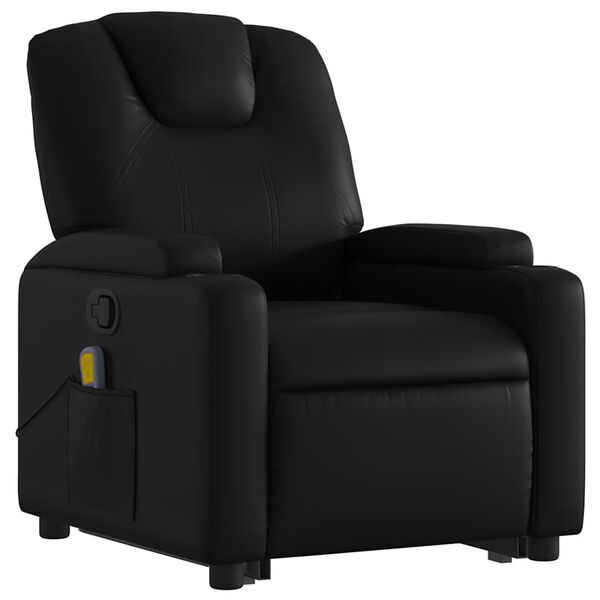 vidaXL Stand Up Massage Recliner Chair Black Faux leather, metal, plywood