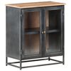 vidaXL Sideboard Gray 23.6"x13.8"x27.6" Solid Acacia Wood and Steel