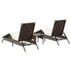 vidaXL Sun Lounger Set of 2 Brown PE rattan Standard