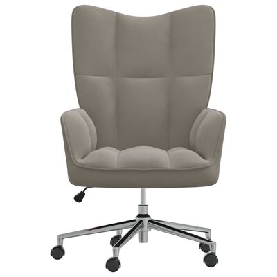 vidaXL Relaxing Chair Light Gray Velvet