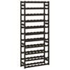 vidaXL Wine Rack for 77 Bottles Black Solid Wood Pine