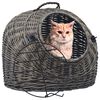 vidaXL Cat Carrier Grey and black Natural willow, iron 19.7x16.5x15.7 in