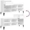 vidaXL Shoe Cabinet White Engineered wood, metal Medium Shoe Cabinet