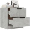 vidaXL Bedside Cabinet Set of 2 Concrete grey Engineered wood Standard