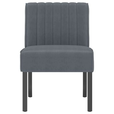 vidaXL Slipper Chair Dark Gray Velvet