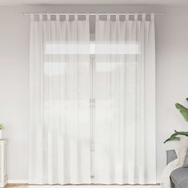 vidaXL Voile Curtains with Loops 2 pcs White 55.1x102.4"