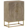 vidaXL Sideboard 21.7"x11.8"x29.9" Solid Wood Mango and Iron