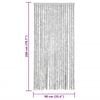 vidaXL Fly Curtain Grey 35.4x78.7" Chenille