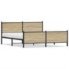 vidaXL Bed Frame Sonoma oak Steel, engineered wood Double Durable