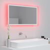vidaXL Mirror White Engineered wood, acrylic 31.5 x 3.3 x 14.6 in Lights