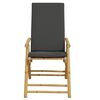 vidaXL Garden Reclining Chair Set of 2 Bamboo, Dark Grey Bamboo, Polyester