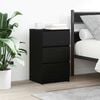 vidaXL Bedside Cabinet Set of 2 Black Engineered wood Medium