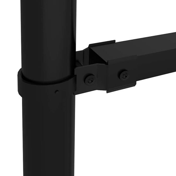 vidaXL Garden Fence with Spear Top Steel 66.9x59.1" Black