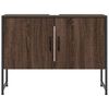 vidaXL Bathroom Sink Cabinet Brown oak Engineered wood, powder-coated steel