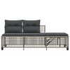 vidaXL 3 Piece Corner Patio Sofa Set with Cushions Gray Poly Rattan