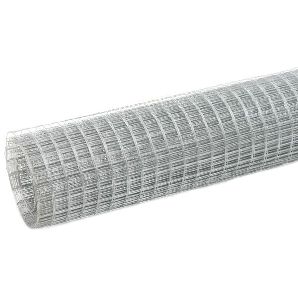 vidaXL Chicken Wire Fence Galvanised Steel 82.0x4.9' Silver