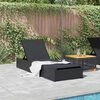 vidaXL Sun Lounger Reclining Black 200.5 x 70 x 75 cm Poly Rattan