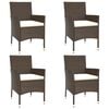 vidaXL Garden Chair Brown Poly Rattan Standard Durable Garden Chair