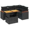 vidaXL Garden Sofa Set Black PE Rattan 5 Piece Sofa Set