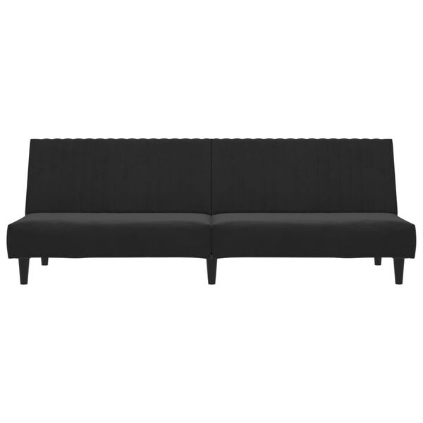 vidaXL 2-Seater Sofa Bed Black Velvet