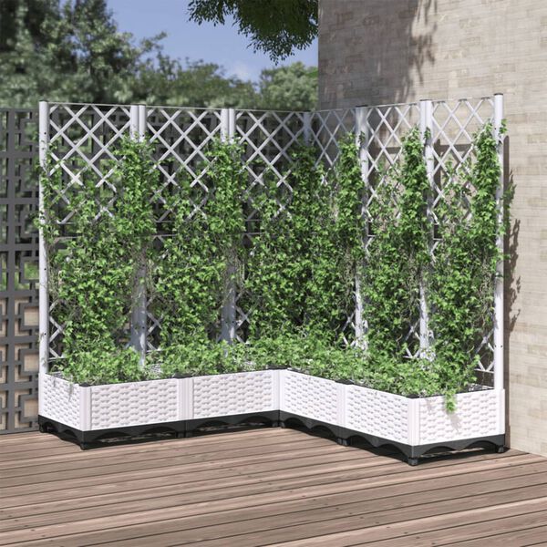 vidaXL Garden Planter White Polypropylene Large Planters